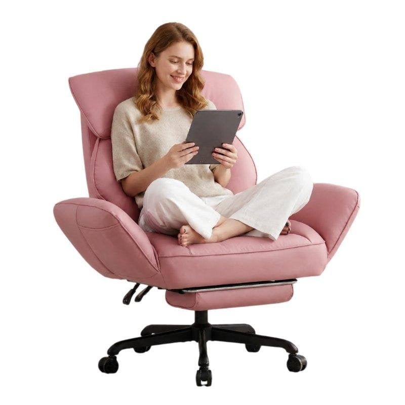 Chaise de bureau Welltin 90-135deg accoudoirs rotatifs Rose