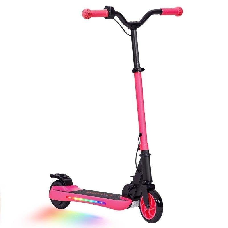 Patinete eléctrico Welltin 120W Autonomía 6 km Ruedas PU Freno pie Rosa
