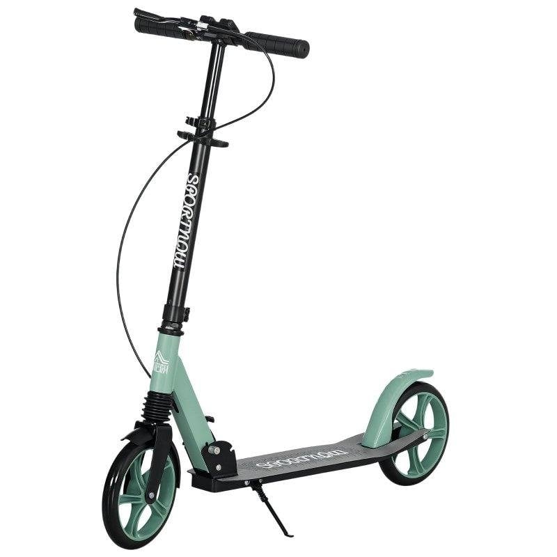 Patinete plegable Welltin doble frenado suspensión ruedas 20 cm verde