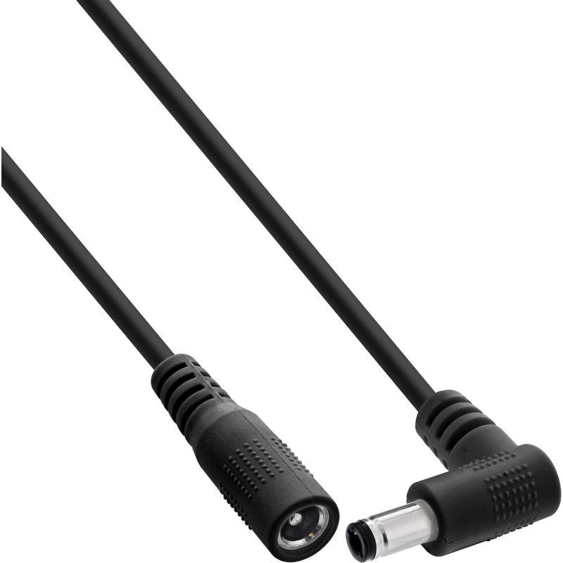 Cable de extensión alimentación DC InLine ángulo 1 m 5,5 x 2,5 mm 12-24V