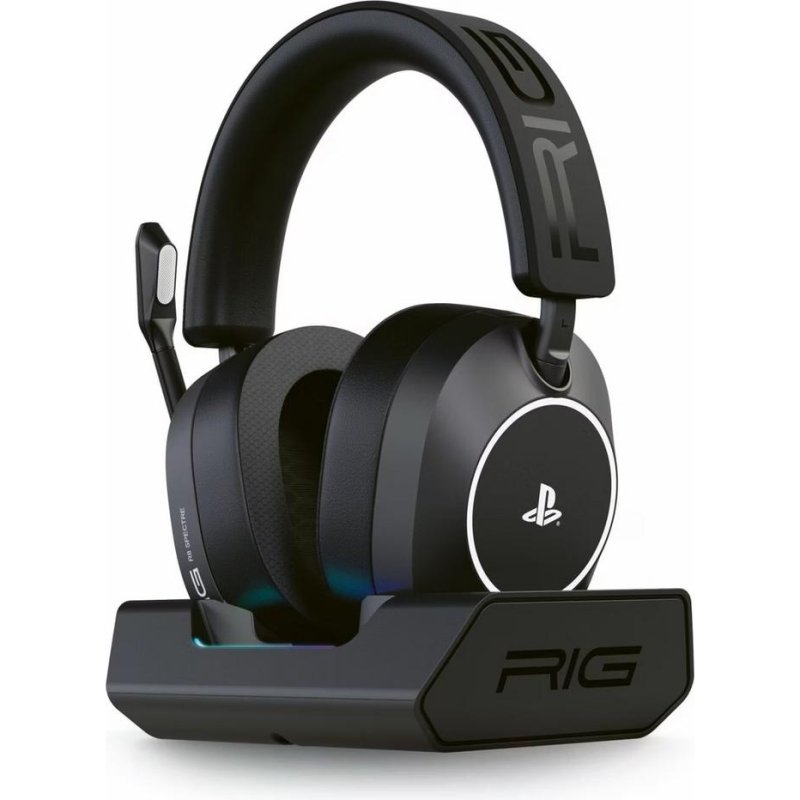 Auriculares Nacon RIG R8 Pro HS inalámbricos Bluetooth y RF para gaming, micrófono y 60 h, negros
