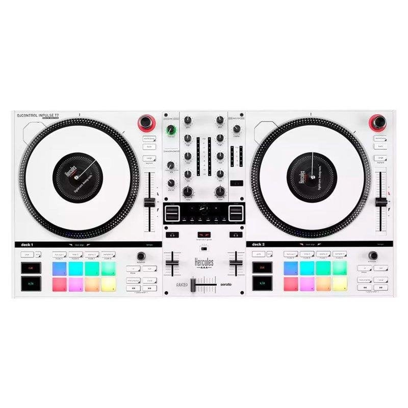 Controlador DJ Hercules DJControl Inpulse T7 White Edition platos motorizados 7" XLR