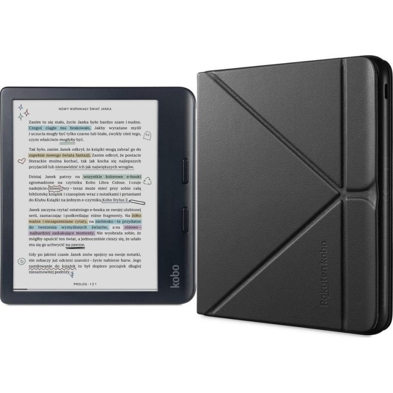 Libro Electrónico Kobo Libra Colour WiFi 7" 32GB Negro + Funda SleepCover Negra