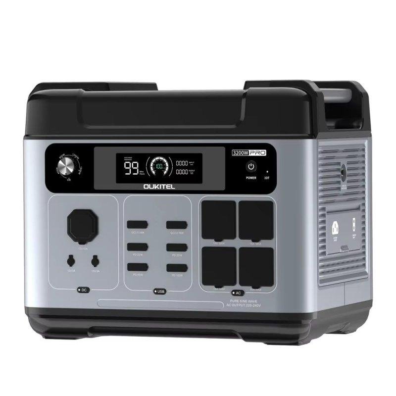 Estación de energía Oukitel P2001 Plus 2048Wh 4 AC, 6 USB LiFePO4 Cargador solar