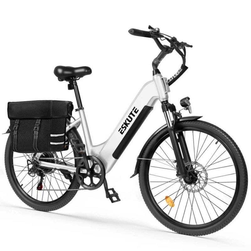 Bicicleta eléctrica ESKUTE C202 250W 48V 17.5Ah blanco 26" urbana