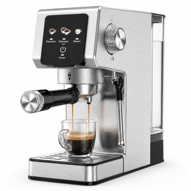 Cafetière expresso semiautomatique Gvatzyl 1,2L 20 Bars avec buse vapeur