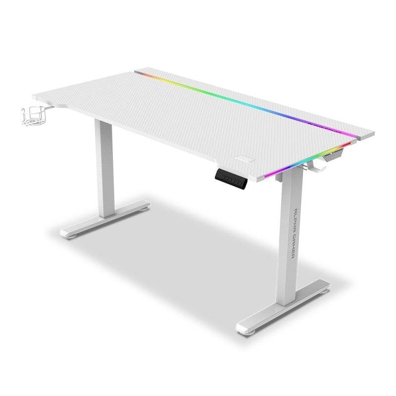 Mesa Gaming Alpha Gamer 140cm Aglomerado y Acero RGB Ajustable