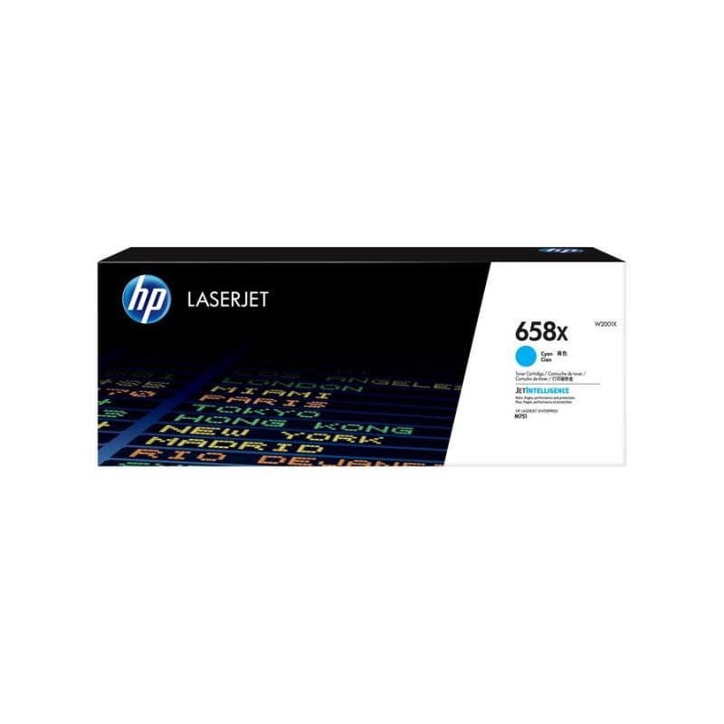 Cartucho de tóner HP 658X cian alta capacidad