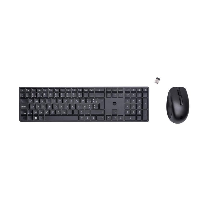 Tastatur HP 650 kabellos Membran komplett mit Maus AZERTY Belgien
