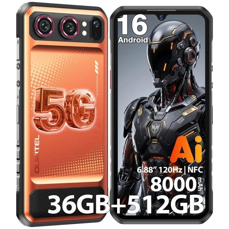 Oukitel WP68 Air 5G 512GB 12GB 6,88" Naranja batería larga duración
