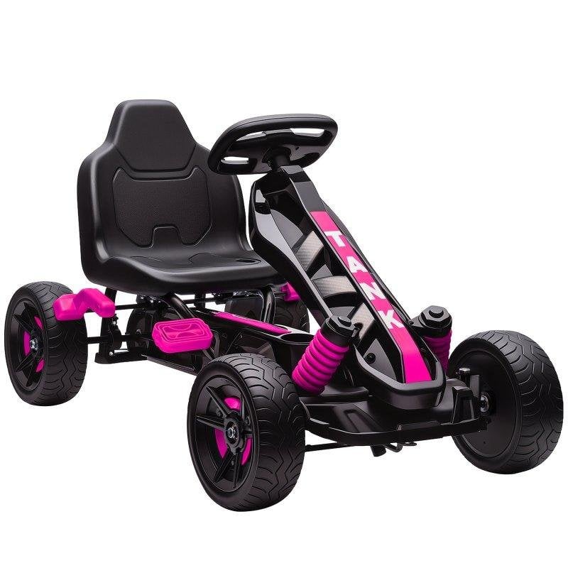 Kart de pedales Aiyaplay para niños rosa con embrague automático