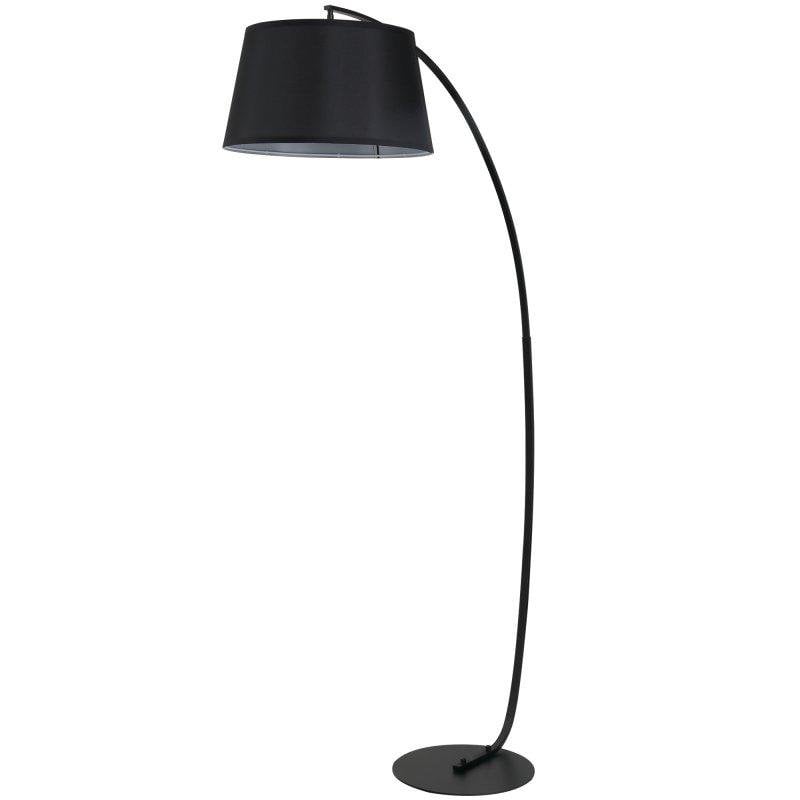 Lámpara de Pie Arco Homcom con Pantalla de Tela Negra para Salón