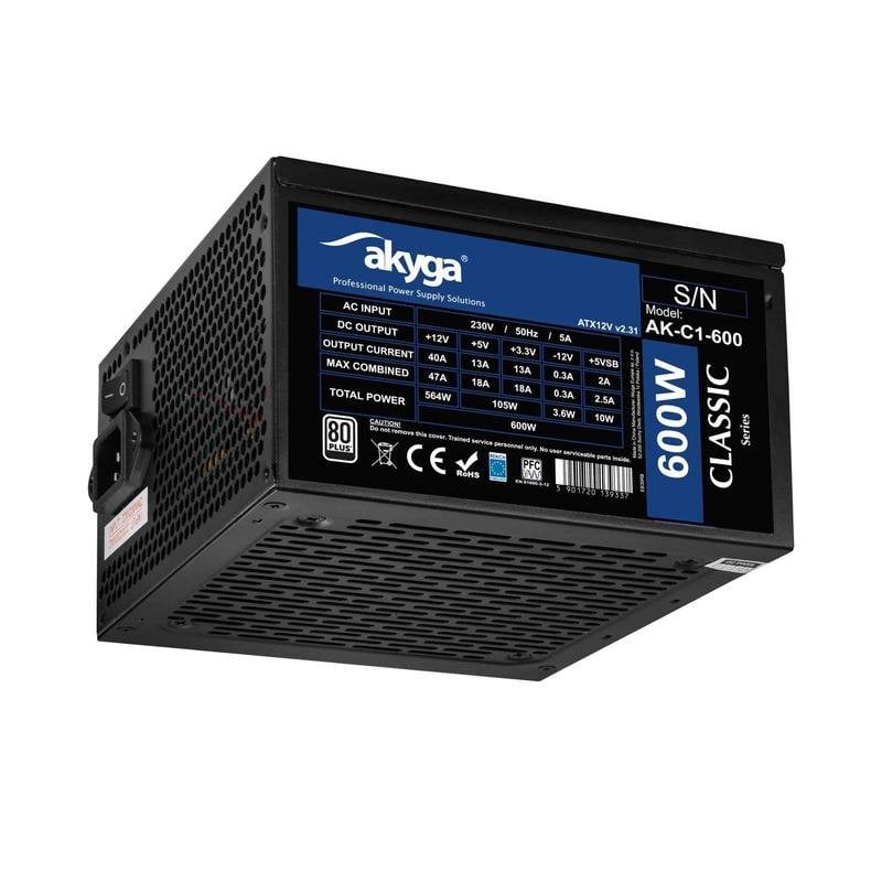 Fuente de alimentación Akyga AK-C1-600 600W 80 PLUS ATX con ventilador activo