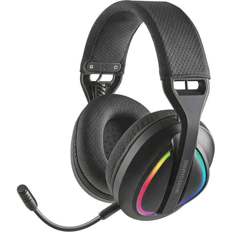 Auriculares Mars Gaming MHW-QUASAR inalámbricos Bluetooth gaming negros con micrófono extraíble