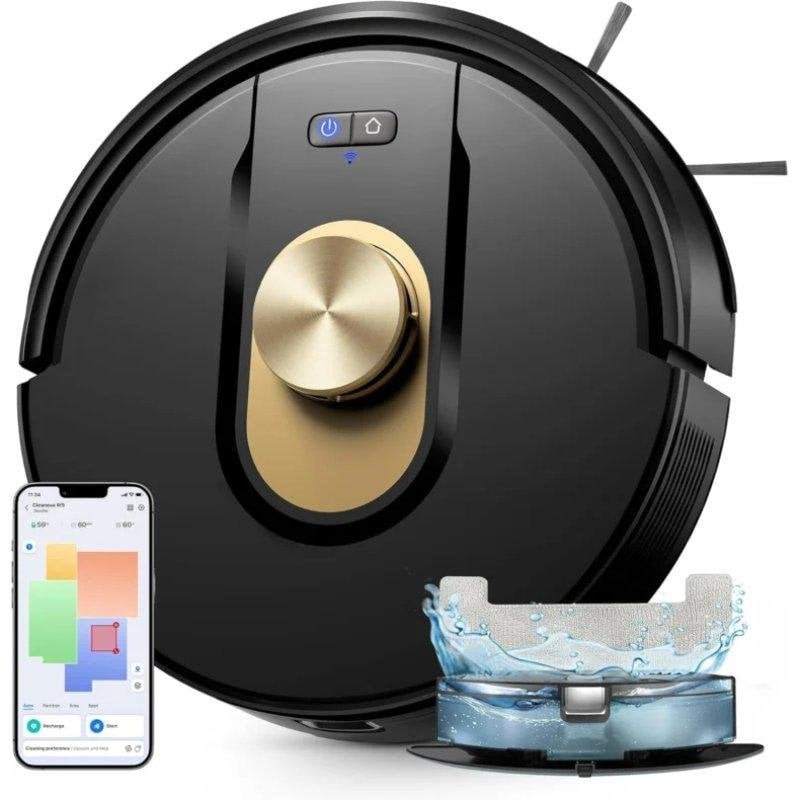 Robot aspirador y fregasuelos Vexilar W11 con autovaciado Navegación LiDAR 6.000 Pa Control por voz