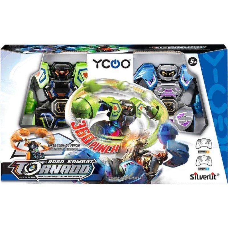 Silverlit Pack 2 Robots éducatifs télécommandés Kombat Tornado Bleu - vue 1