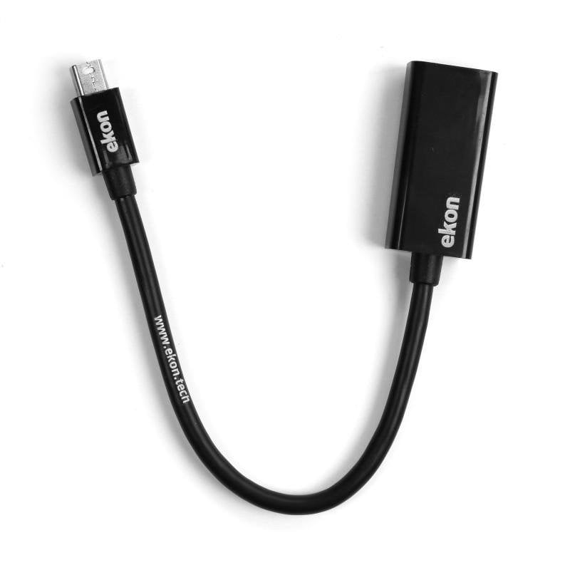 Adaptador de vídeo Ekon Mini DisplayPort a HDMI 1080p Negro