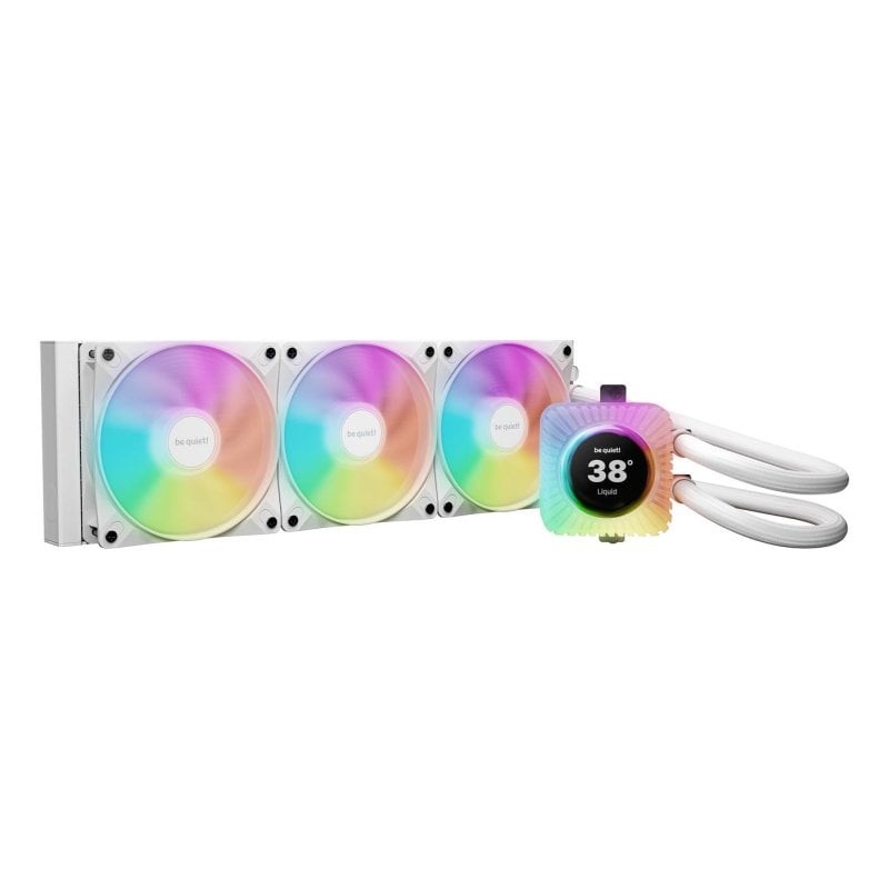 Refrigeración líquida Be quiet Light Loop IO LCD 360mm RGB 3 ventiladores funcionamiento silencioso