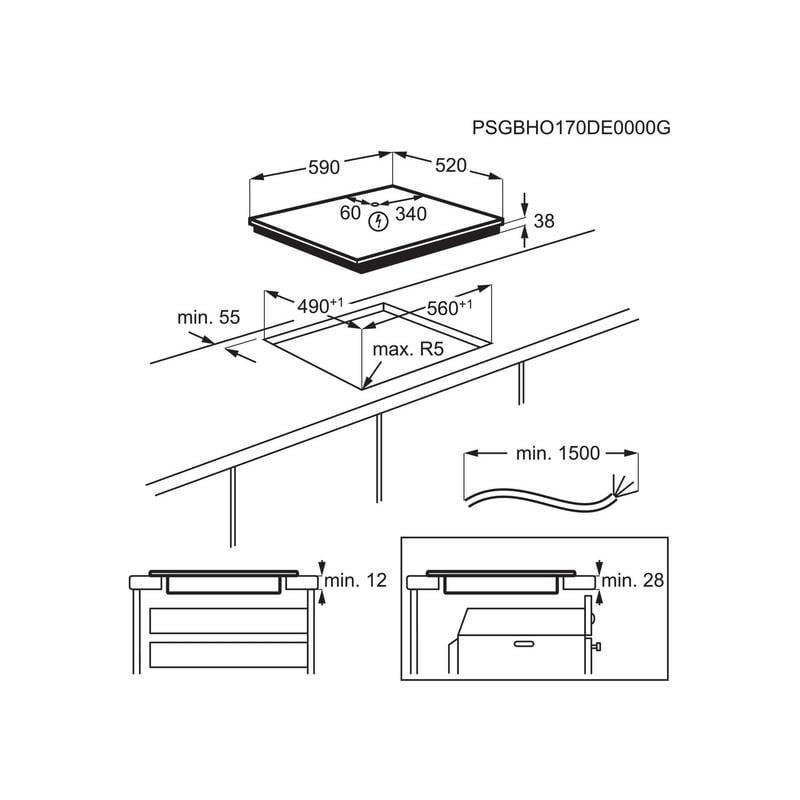 Plaque vitroceramique Electrolux EHF6343FOK 60 cm 4 zones tactiles