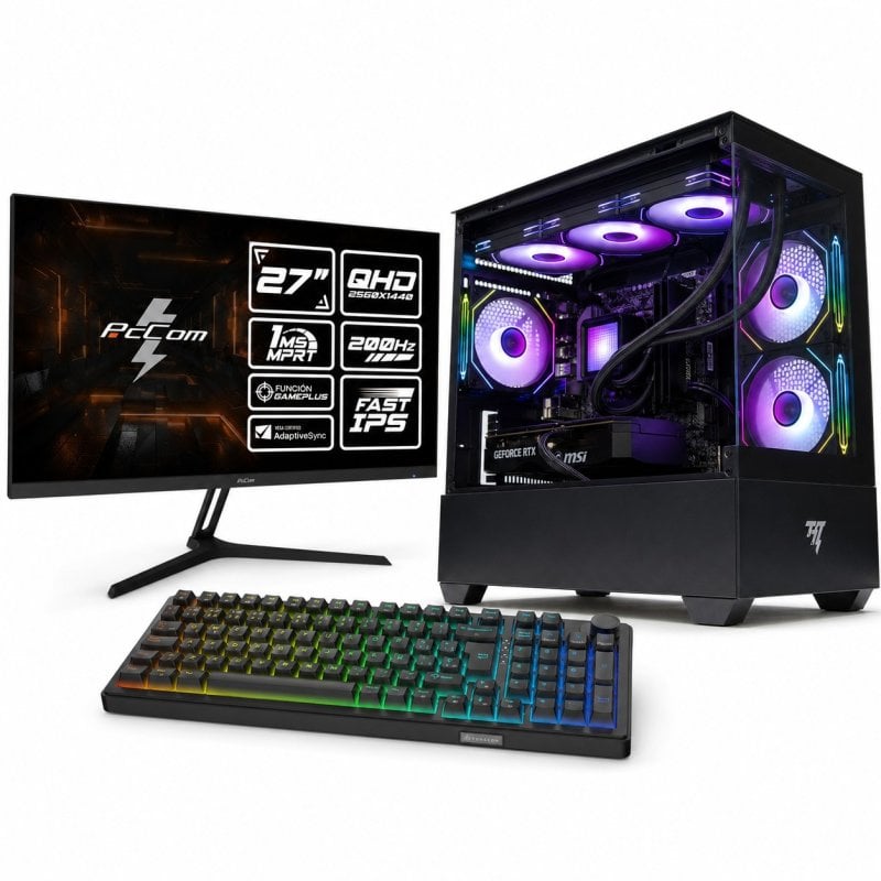 PcCom Imperial AMD Ryzen 7 5700X / 32GB / 1TB SSD / RTX 5070 / W11 + Teclado Gaming + Monitor 27"