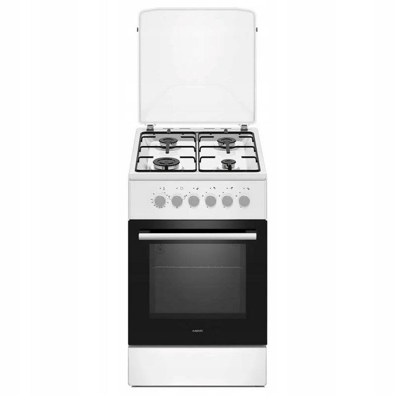 Cocina MPM 56-KGM-04 gas y horno eléctrico 4 fuegos 46 l blanca