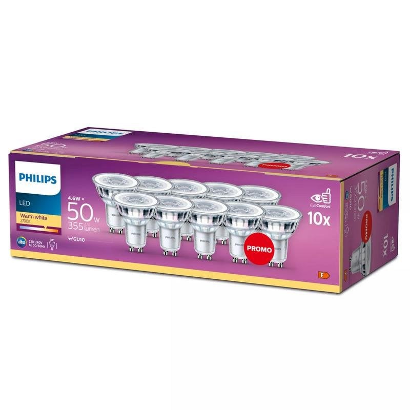 Lampe LED Philips PAR16 GU10 355 lm 2700 K 10 pièces