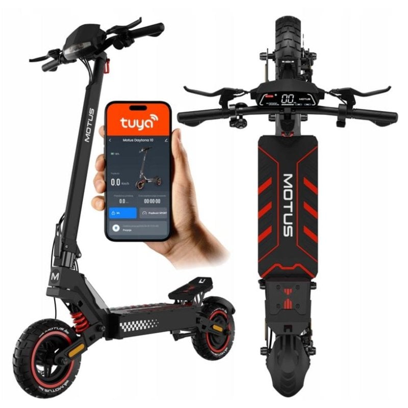 Patinete électrique Motus Daytona 10 1000W Autonomie 60km Roues 10" Suspension Noir