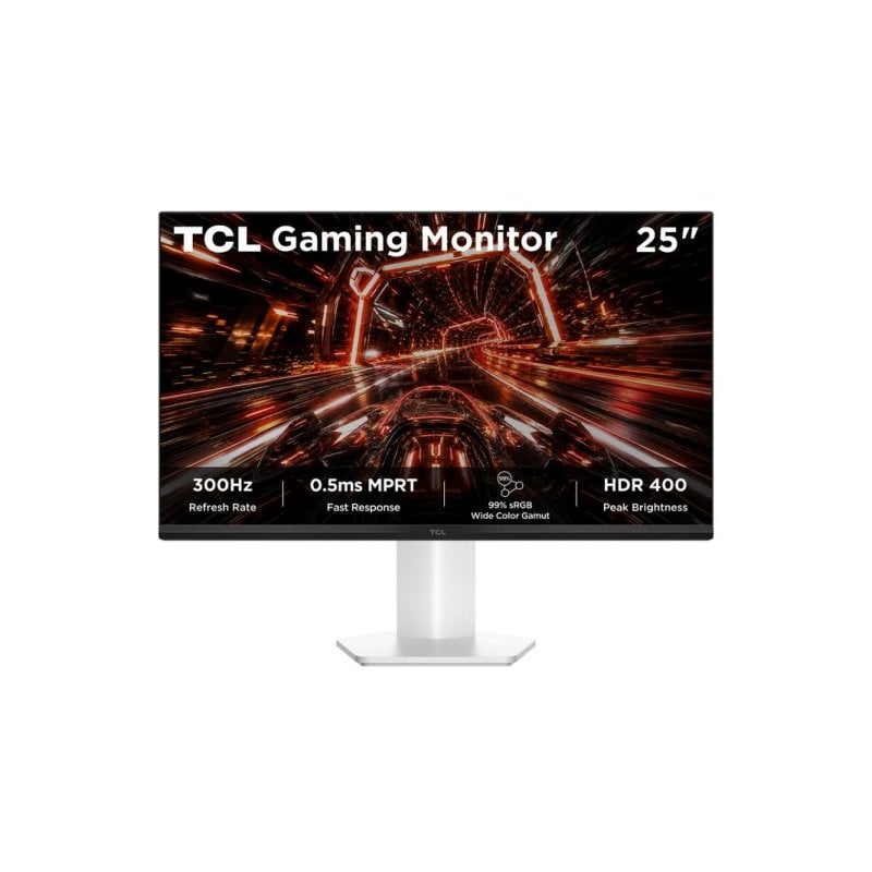 Monitor PC TCL P1 25P1AD 25" FullHD 300Hz IPS FreeSync Premium HDR400 Bianco 0,5ms
