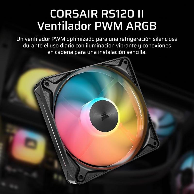 Ventilateur supplémentaire Corsair RS120 II ARGB 120mm PWM mode Zero RPM