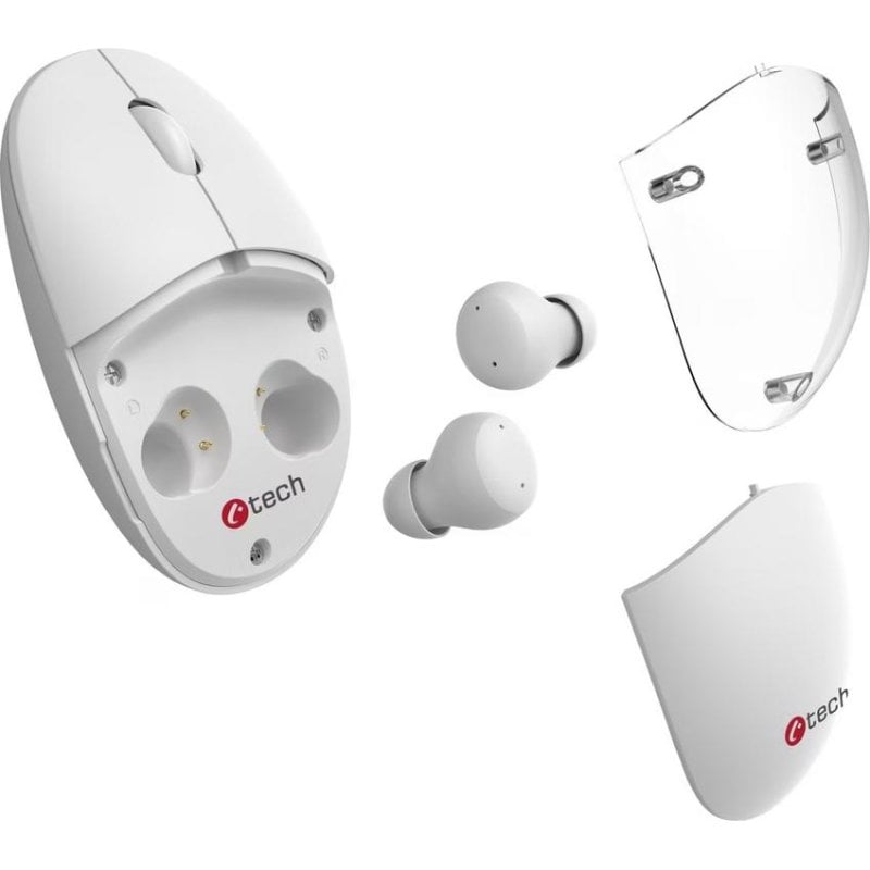Ratón C-Tech WLM-21W Bluetooth Dual Mode 1600 DPI Blanco con TWS