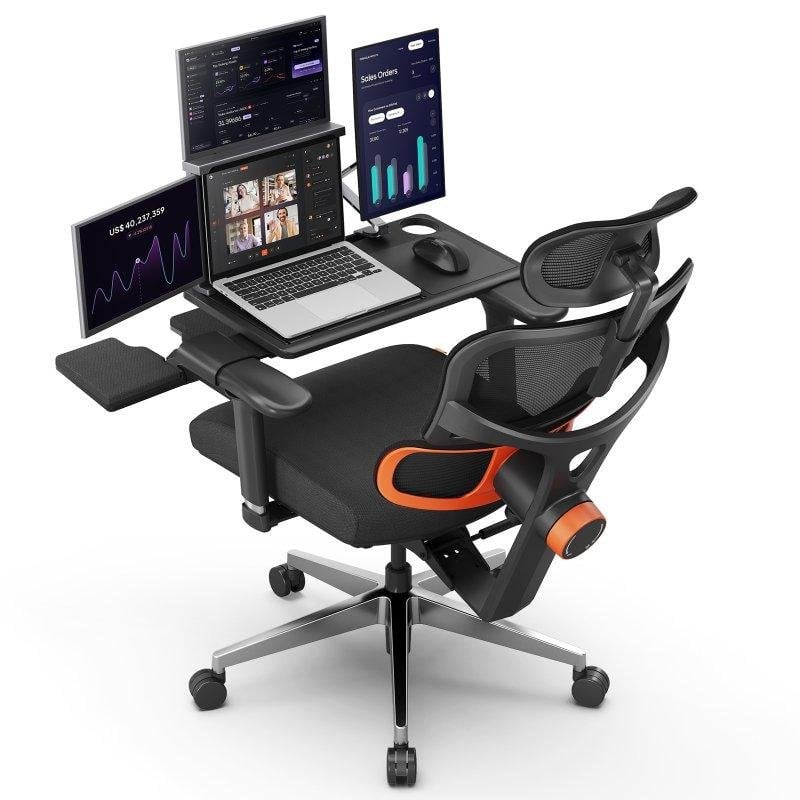 Silla ergonómica Newtral NT002 Soporte Lumbar Reposapiés Reposabrazos 4D Negra