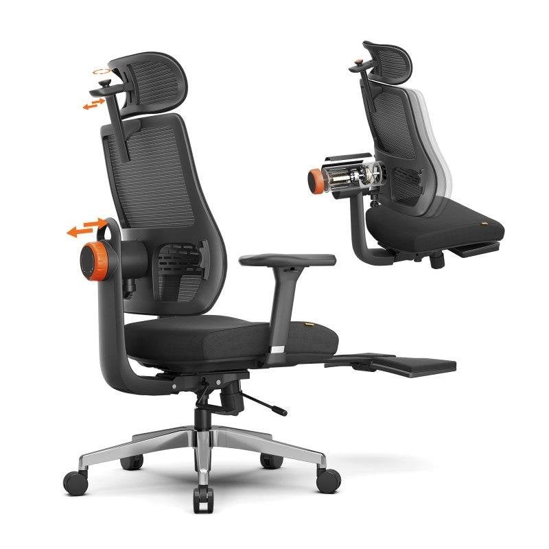 Chaise Ergonomique Newtral MagicH-BPro Repose-pieds pliable 4D accoudoirs reglables
