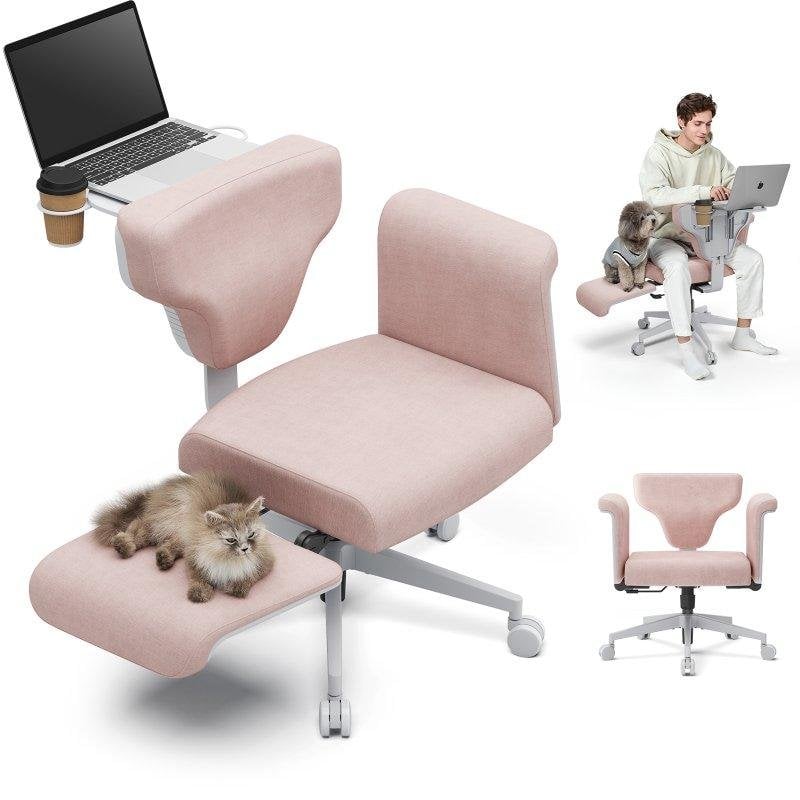 Silla Ergonómica NEWTRAL Freedom-X-FB Reposabrazos Ajustables Bandeja Portátil Rosa