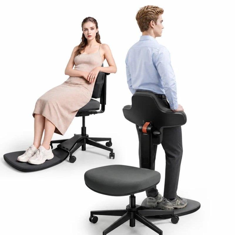 Silla Ergonómica Newtral Standing-mate Respaldo 167° Plataforma Pie Talla M Gris Oscuro