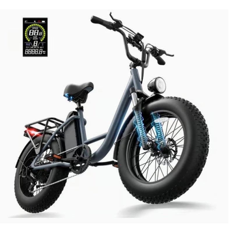 Bicicleta eletrica Urlife E20 Pro 48V 15,6Ah Cinza