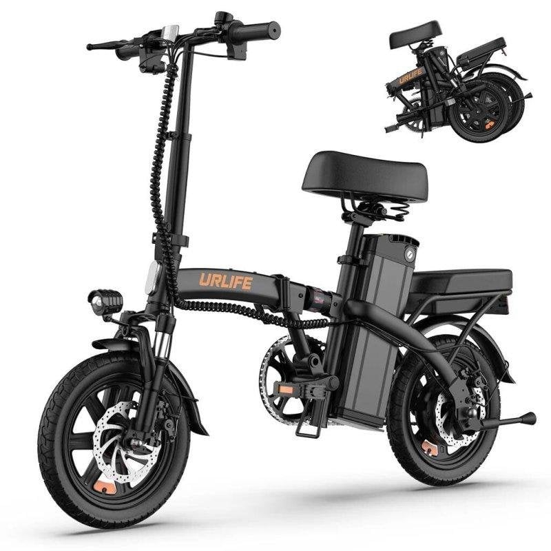 Bicicleta Eletrica Urlife F1l Preto 48V 7,5Ah Rodas 14x2,12