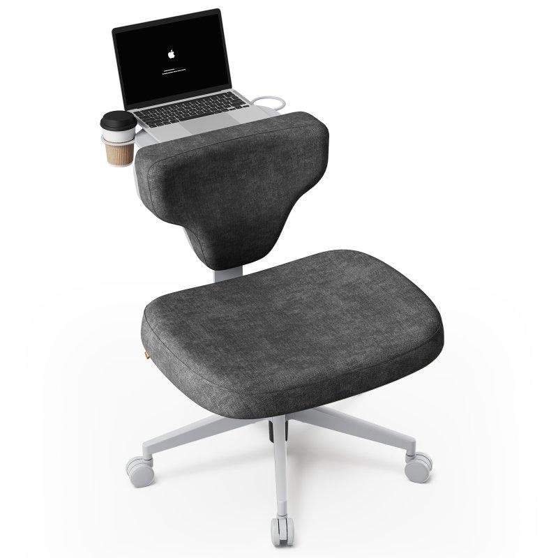 Silla ergonómica Newtral Freedom-X-FP gris oscuro con bandeja ajustable