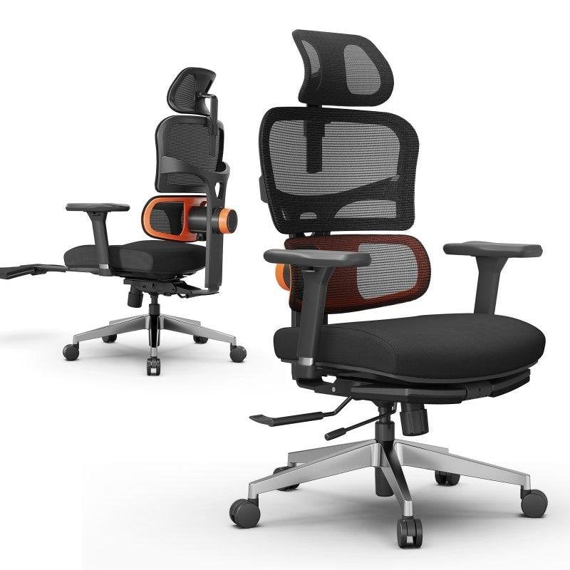 Silla de oficina Newtral NT002 soporte lumbar adaptativo reposabrazos 4D negra