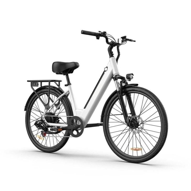 Bicicleta eléctrica URLIFE E26 36V 13Ah blanca ruedas 26" frenos disco