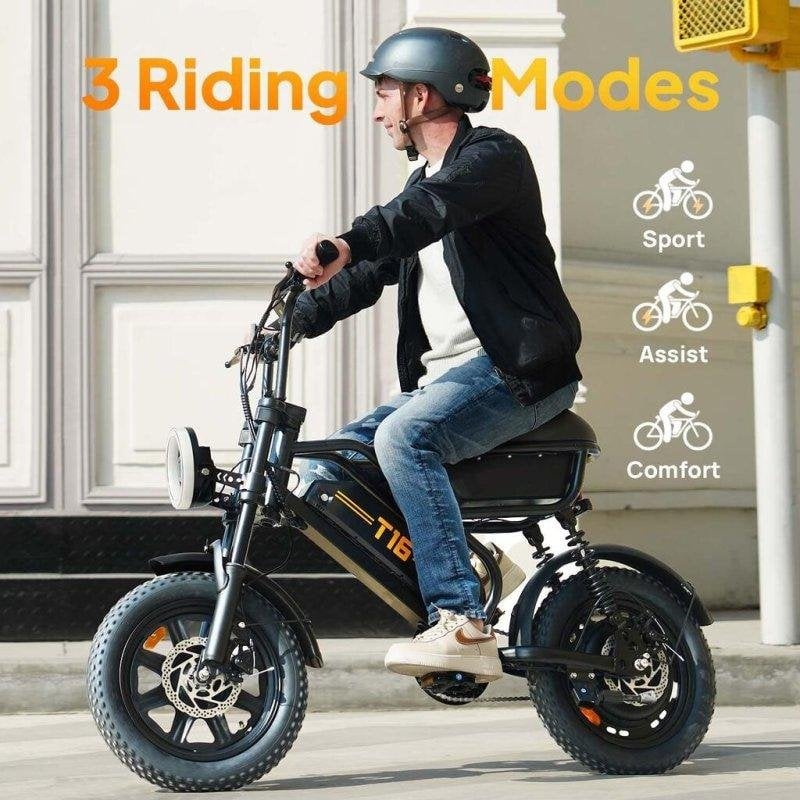 Bici Elettrica Urlife T16 Nera 48V 13Ah 624Wh 16p