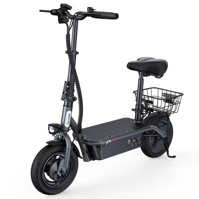 Patinete eléctrico iScooter F3 1000W Autonomía 60km Ruedas 10" Frenos disco Negro