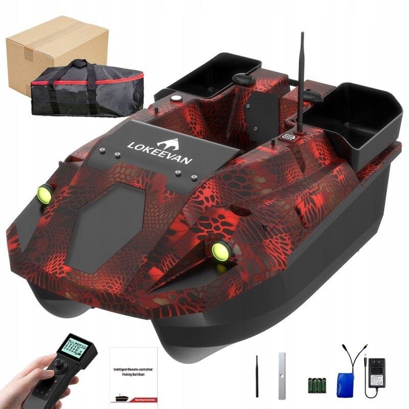 Barco Cebador Lokeevan D70E GPS 600m 3 Compartimentos Sensores y Retorno Automático