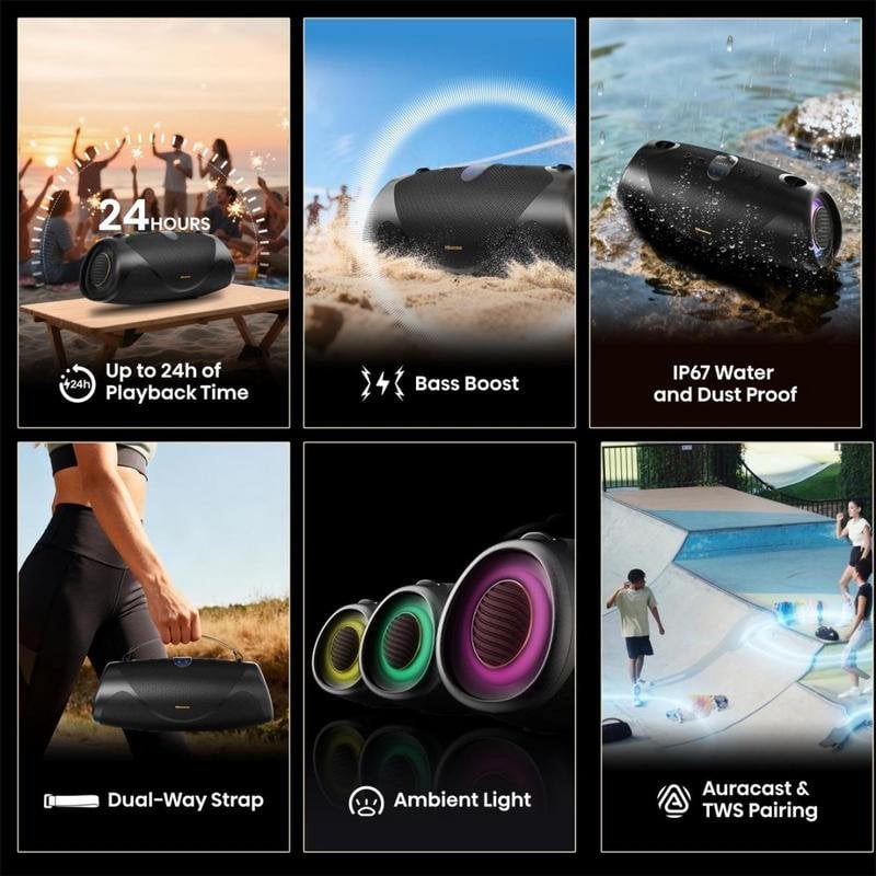 Enceintes Hisense portables sans fil avec autonomie 24h et IP67