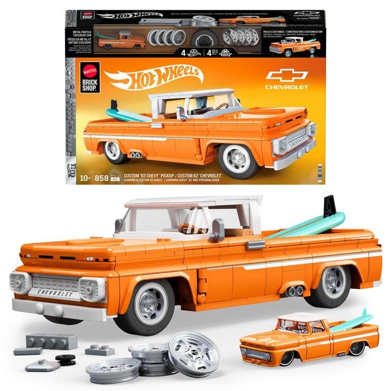 Mega Hot Wheels Brick Shop Custom Chevy Pickup 1962 856 piezas