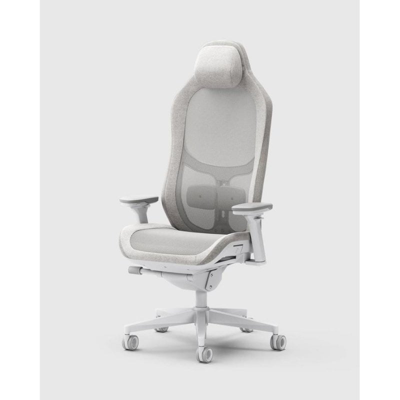 Cadeira Gaming Fractal Design Refine 2 Mesh Light Cinzento Base Alumínio Branco