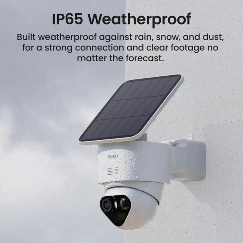 Videocamere di sorveglianza AOSU C9X11 Visione Notturna Esterna Pannello Solare Audio Bidirezionale