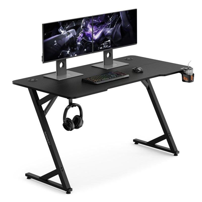 Mesa Gaming Sense7 Vamo 140x70 cm Acero y MDF con accesorios integrados