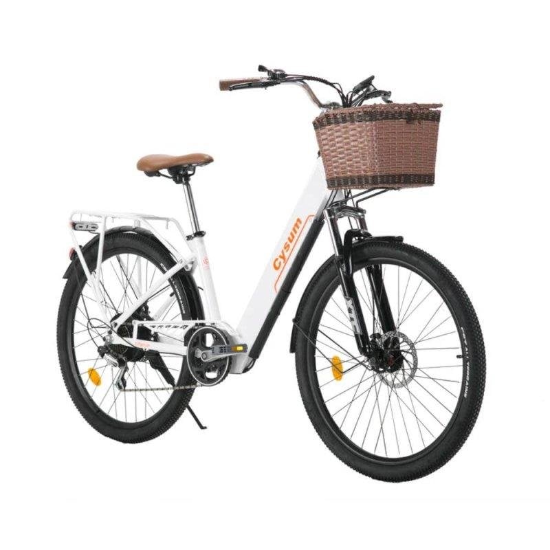 Bicicleta Eléctrica Cysum Cityrun-26 250W 36V 10Ah 26" Blanco