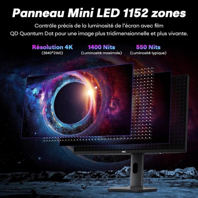 Ecran PC Gaming HKC G27M7Pro 27 160 Hz 4K - vue 2