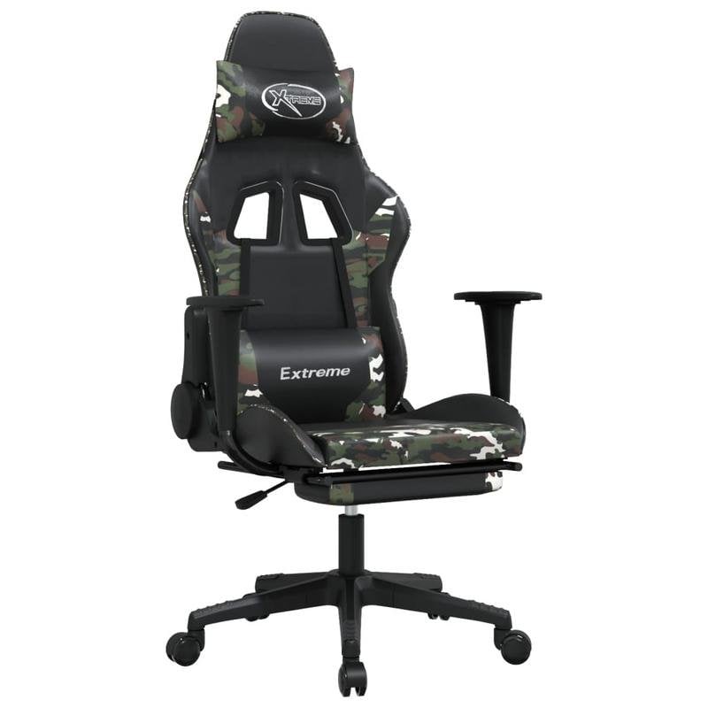 Silla Gaming VidaXL Cuero Sintético con Función de Masaje Negro